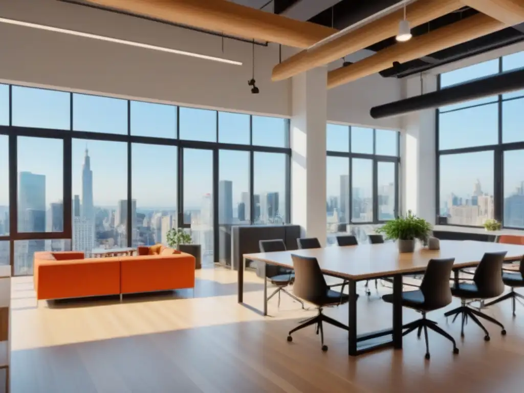 Espacio de coworking moderno y vibrante con amenities premium Un espacio de coworking moderno y vibrante con servicios adicionales, ideal para colaborar y crear en comunidad
