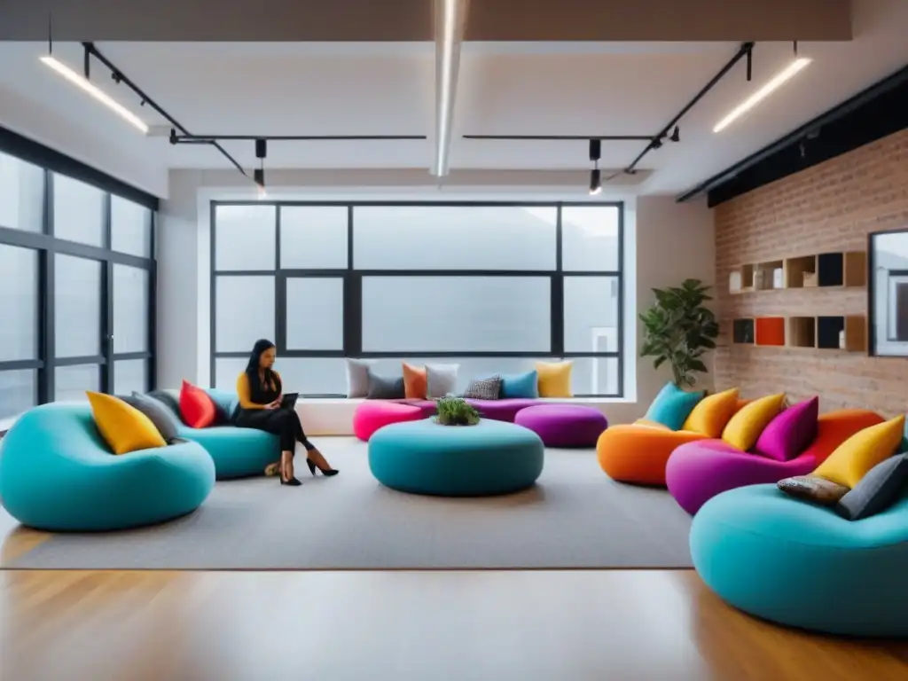 Espacio de coworking inspirador y colaborativo Un espacio de coworking vibrante y concurrido, donde profesionales diversos colaboran y se conectan