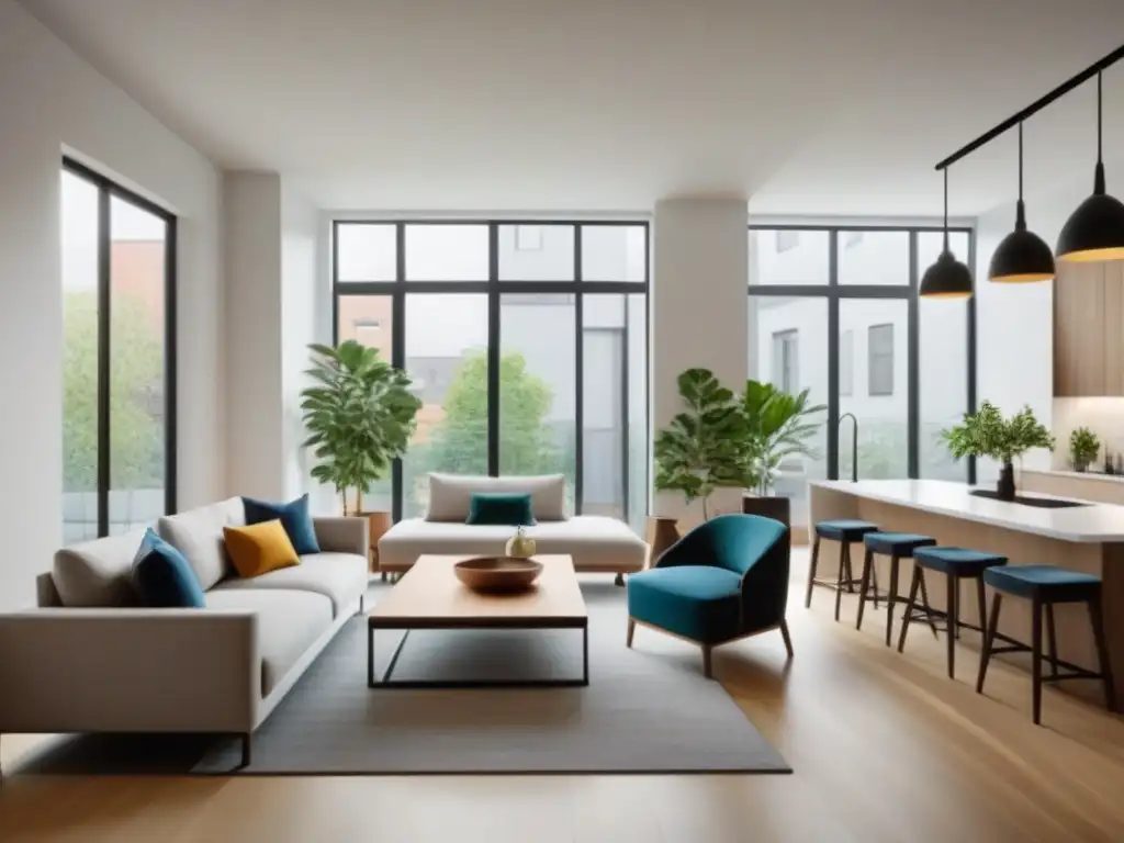Espacio coliving moderno y acogedor para jóvenes profesionales Un espacio de coliving moderno y acogedor con ambiente comunitario y diseño contemporáneo