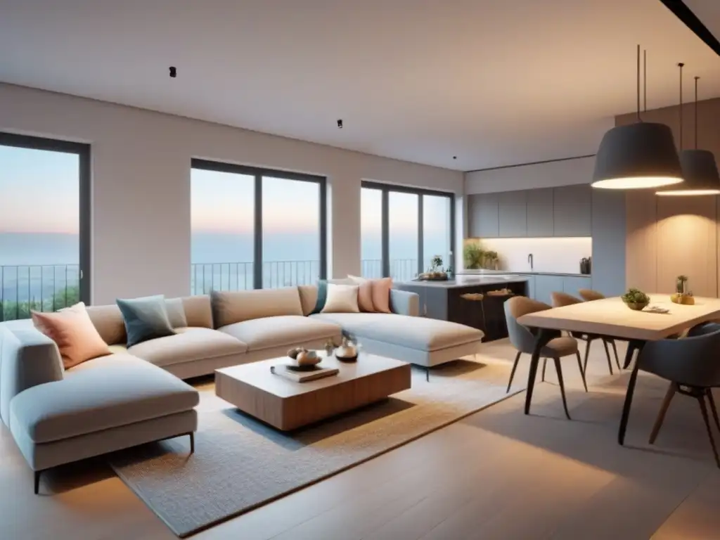 Interior de apartamento moderno y minimalista en 8k Espacio moderno y minimalista inundado de luz natural, ideal para inversiones inmobiliarias para millennials