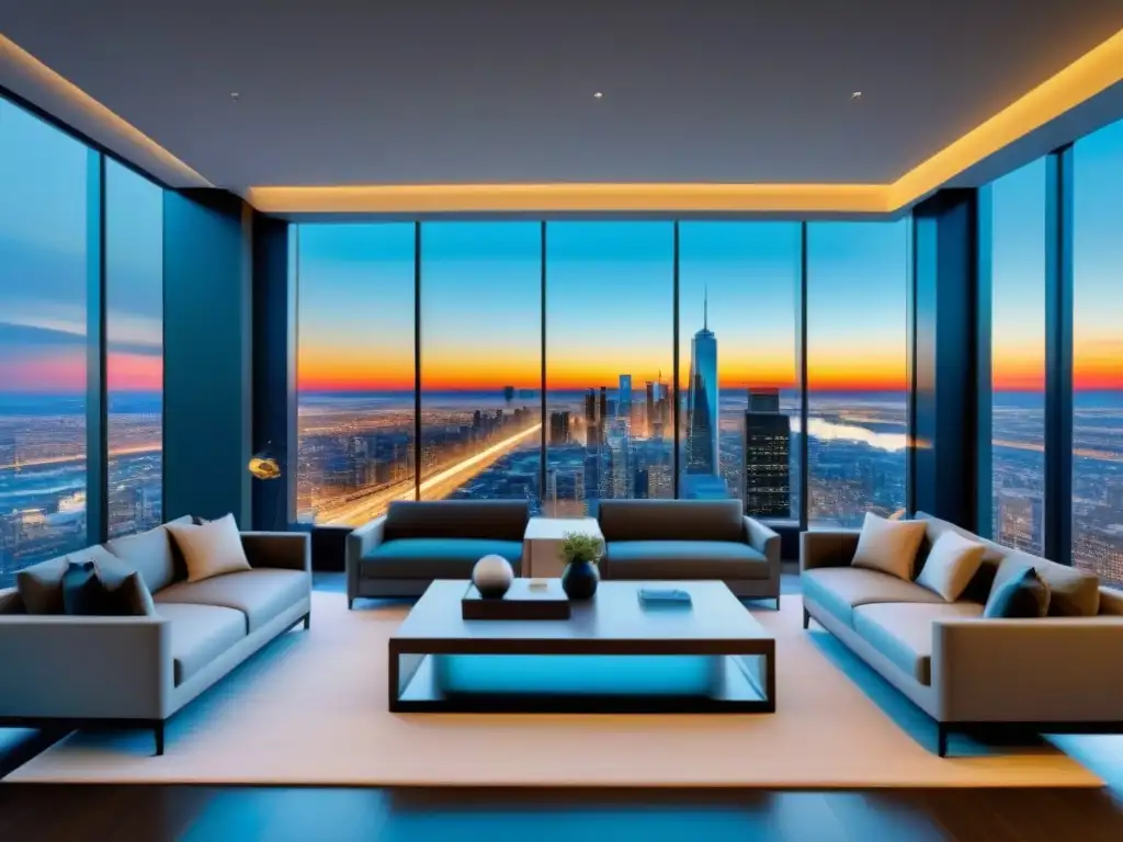 Lobby inmobiliario moderno con innovación y colaboración Un espacio de oficina inmobiliaria moderno y sofisticado con personalización en marketing internacional