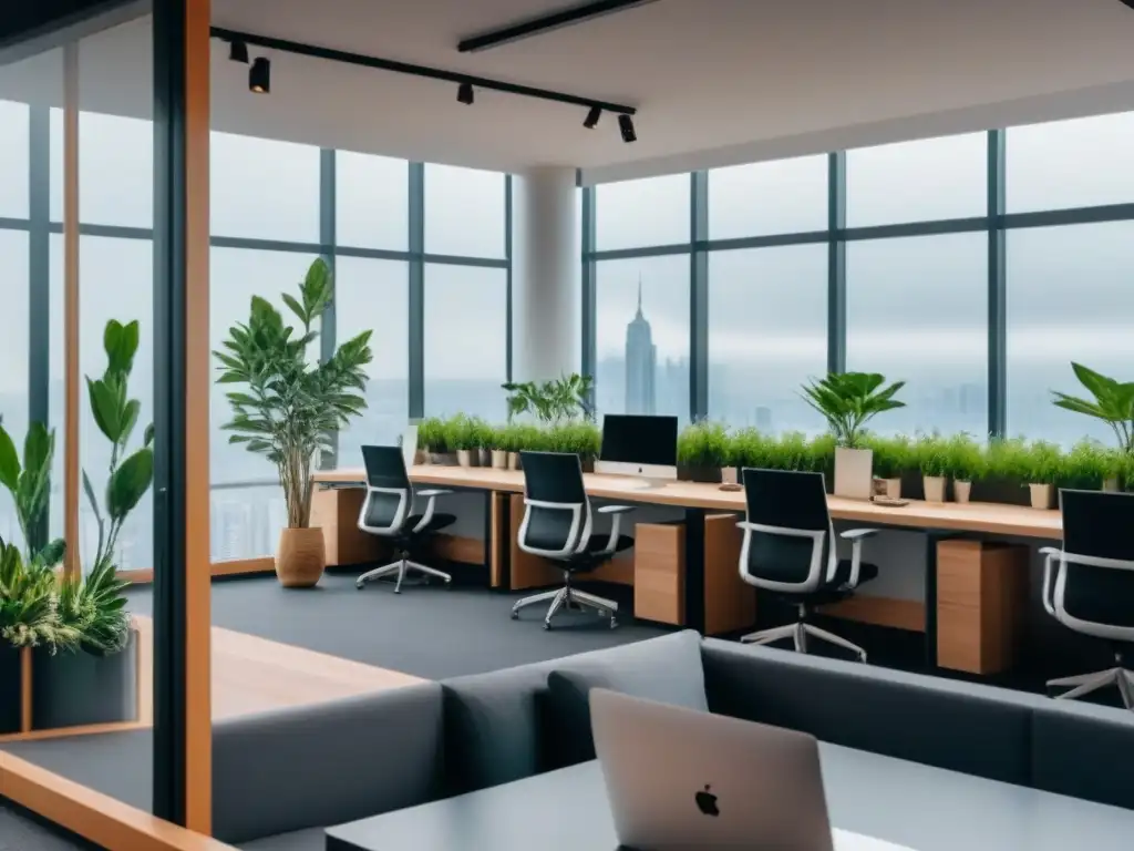 Espacio de coworking moderno y creativo para profesionales innovadores Espacios de coworking rentabilidad inversión: Oficina moderna y elegante con profesionales colaborando en un ambiente productivo y acogedor