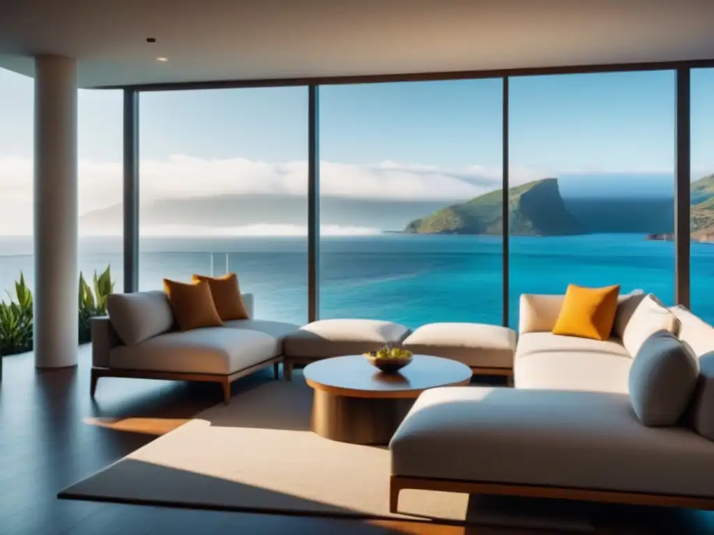 Salón de lujo en resort: precio ideal de timeshare Espacioso salón moderno en resort de lujo con vista al mar, ideal para fijar precio en timeshare