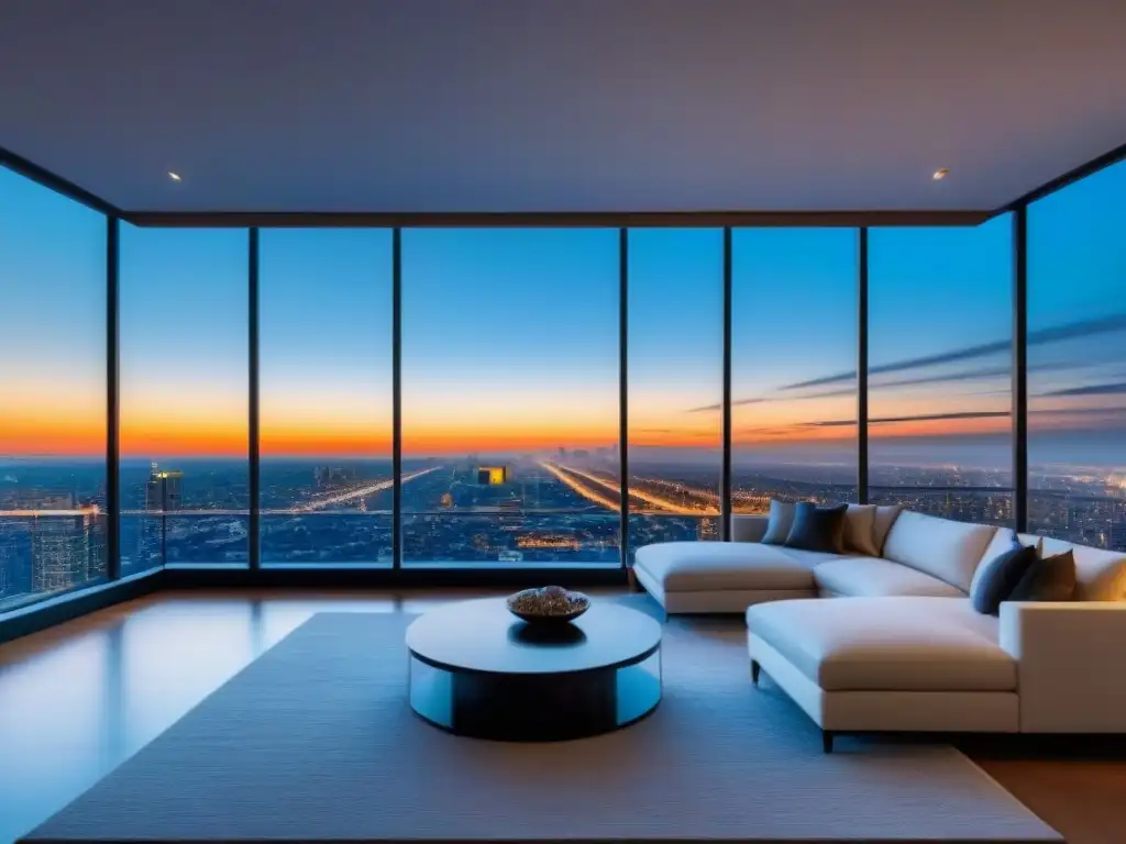 Penthouse de lujo con vista a la ciudad: moderno y elegante Espectacular ático moderno con vista a la ciudad en portales inmobiliarios de lujo globales