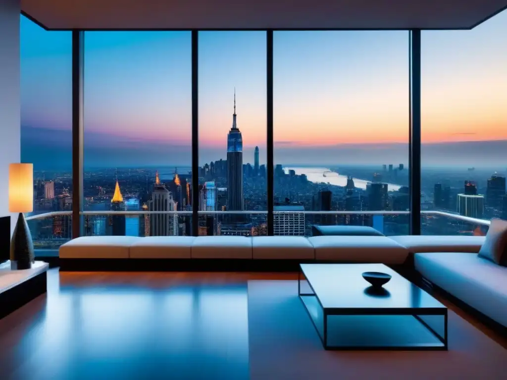 Penthouse de lujo con vistas panorámicas a la ciudad Espectacular penthouse moderno con vista a una ciudad internacional, ideal para estrategias de negociación inmobiliaria internacional