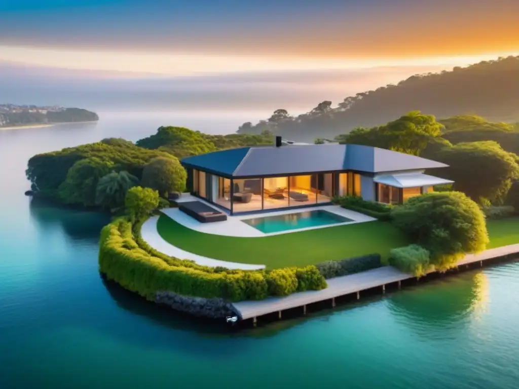 Propiedad frente al mar: exclusividad y modernidad al atardecer Espectacular propiedad de lujo frente al agua al atardecer, reflejando la fusión perfecta entre naturaleza y arquitectura moderna