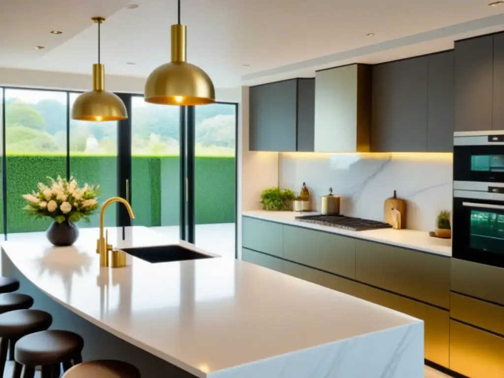 Cocina de lujo en alquiler vacacional: elegancia y confort Espléndida cocina moderna en alquiler vacacional con diseño sofisticado y luminoso, ideal para estrategias renovación rentabilidad propiedades