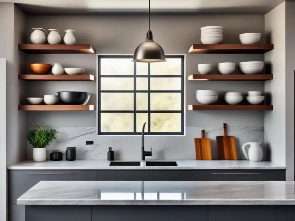 Cocina moderna de lujo con diseño elegante y luminoso Renovación estética funcionalidad mercado inmobiliario: Cocina moderna de lujo con elegante diseño blanco y acero inoxidable