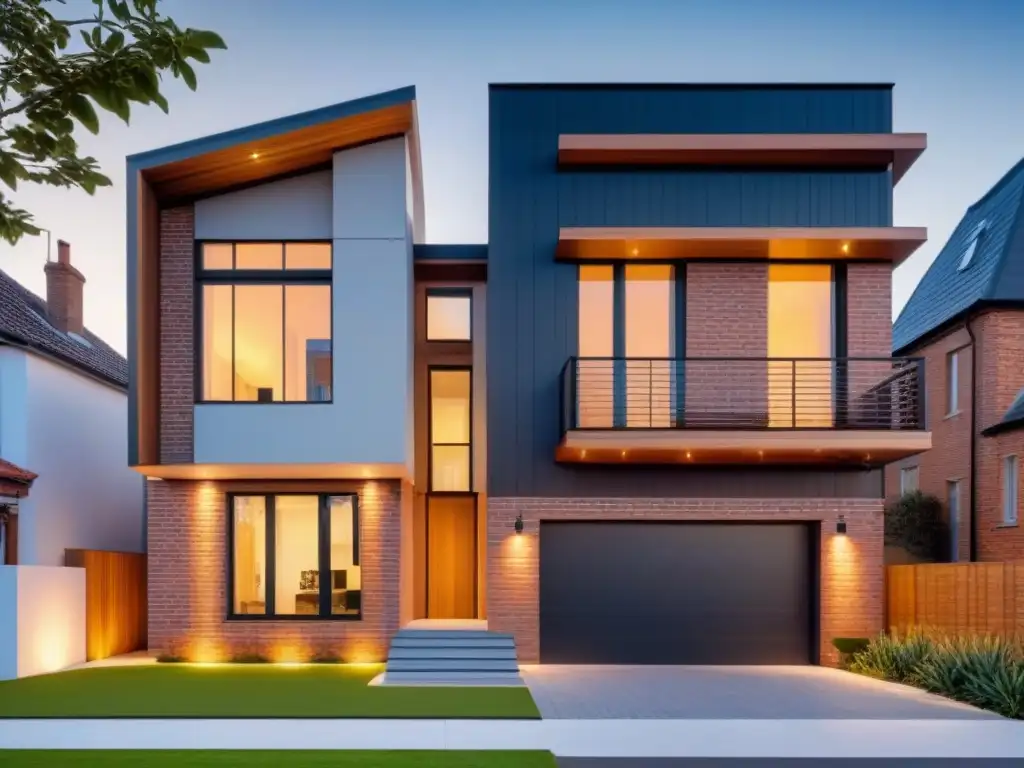 Contraste de estilos: de clásico a ultramoderno en arquitectura residencial Evocadora comparación de diseño residencial tradicional vs ultramoderno