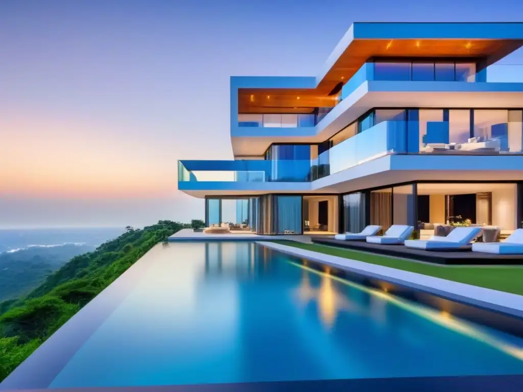 Residencia de lujo inteligente: piscina infinita y tecnología vanguardista Exclusiva mansión inteligente, fusionando lujo y tecnología