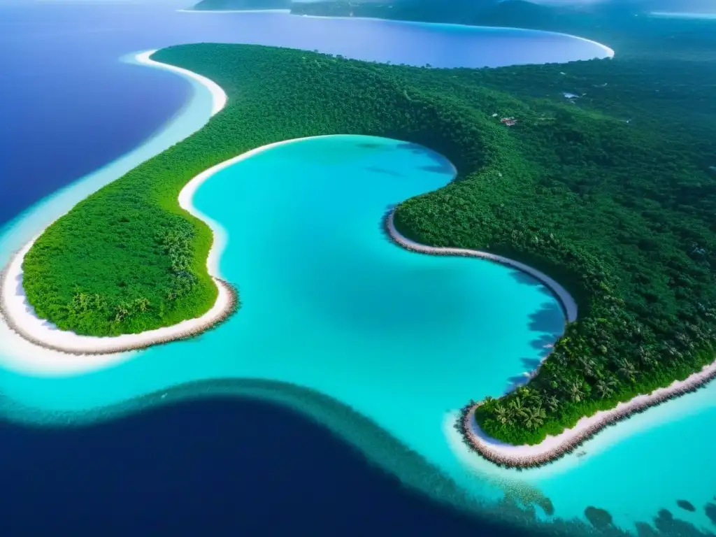 Exclusiva isla privada: opulencia y serenidad en paraíso de inversión Exclusiva isla privada para inversionistas globales en aguas turquesas con villas de lujo, yates y helipuerto al atardecer