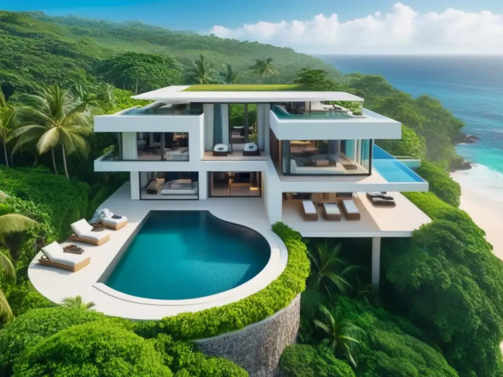 Villa de lujo con piscina infinita frente al mar Exclusiva propiedad vacacional con piscina infinita y vistas al mar