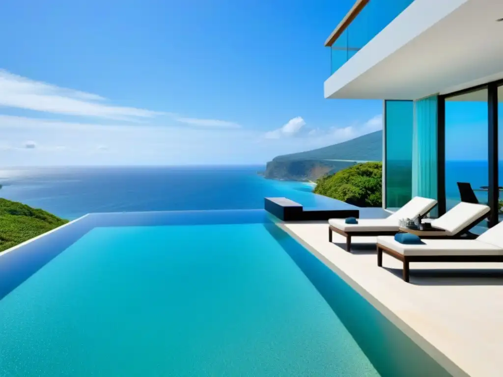 Propiedad de alquiler de lujo con vista al mar y piscina infinita Exclusiva propiedad vacacional con vista al mar, piscina infinita y diseño elegante