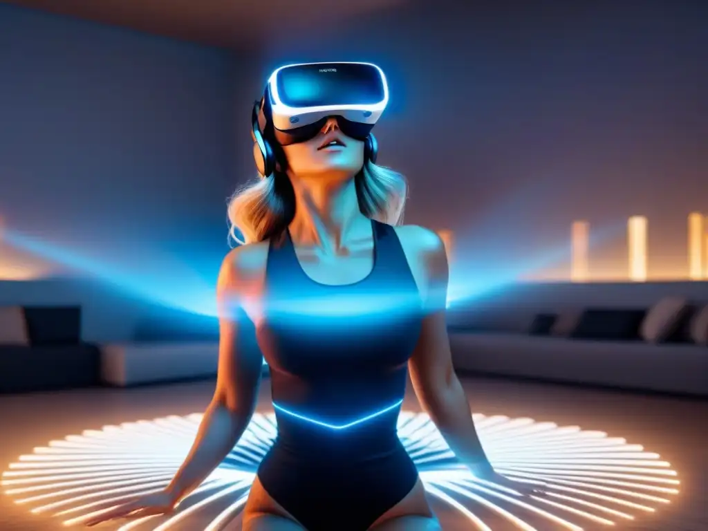 Realidad virtual de lujo: revolución inmobiliaria Exclusiva Realidad Virtual en Inversiones Inmobiliarias: casco futurista en simulación 3D de propiedad de lujo