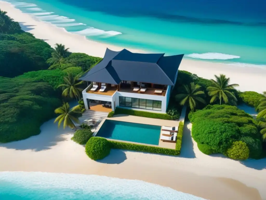 Villa de lujo frente al mar: paraíso vacacional exclusivo Exclusiva villa vacacional con piscina privada y jardines tropicales, en playa paradisíaca