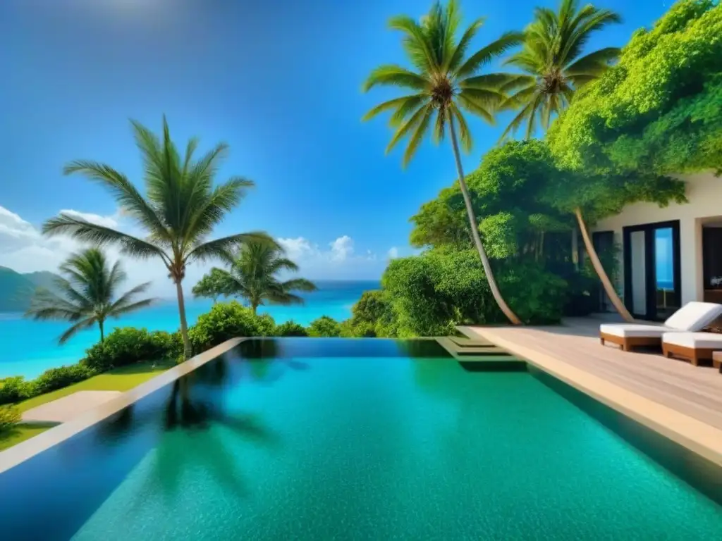 Villa de lujo en playa paradisíaca: piscina infinita y vistas al mar Exclusivo alquiler vacacional internacional con piscina infinita y vistas al mar, lujo y relax en la playa
