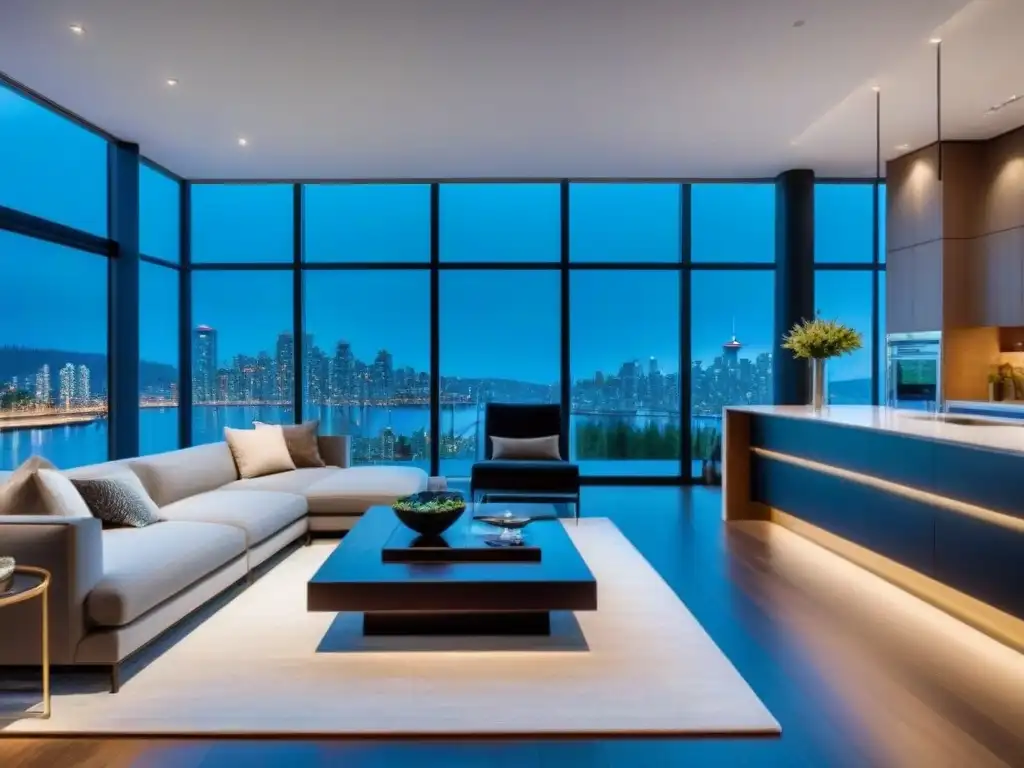 Penthouse de lujo en Vancouver: diseño moderno y rentabilidad Un exclusivo ático moderno con vistas panorámicas a Vancouver, diseño contemporáneo y lujosos acabados