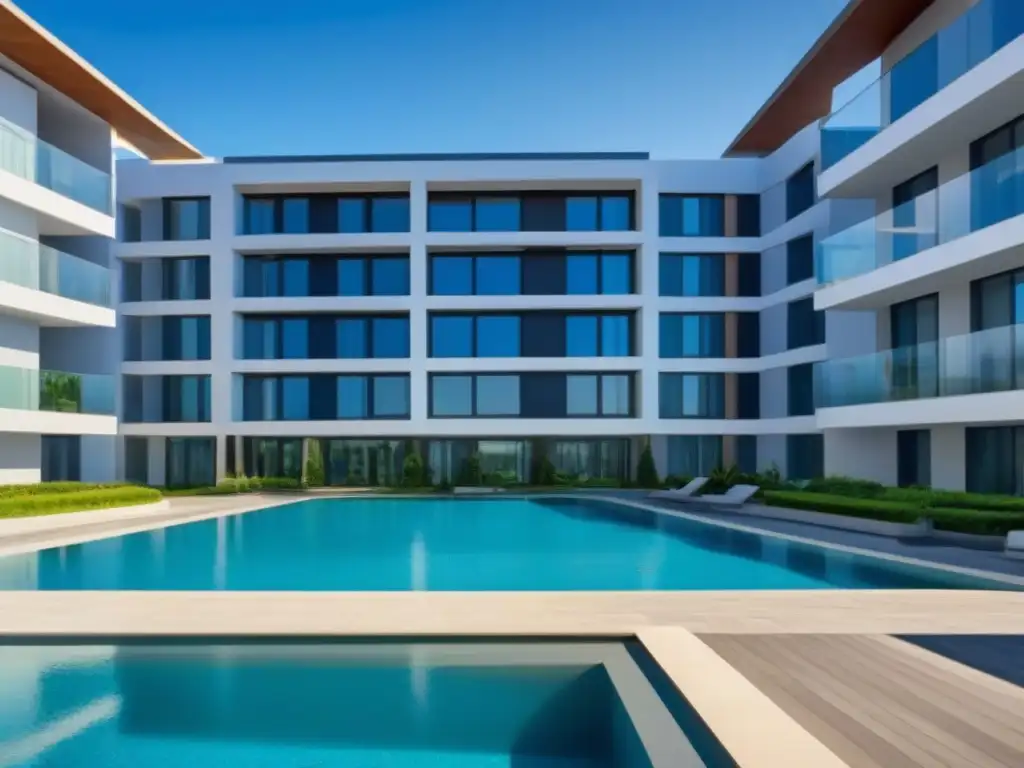 Condominio de lujo: oasis de relax y elegancia Un exclusivo complejo de condominios modernos con lujosas comodidades y residentes felices