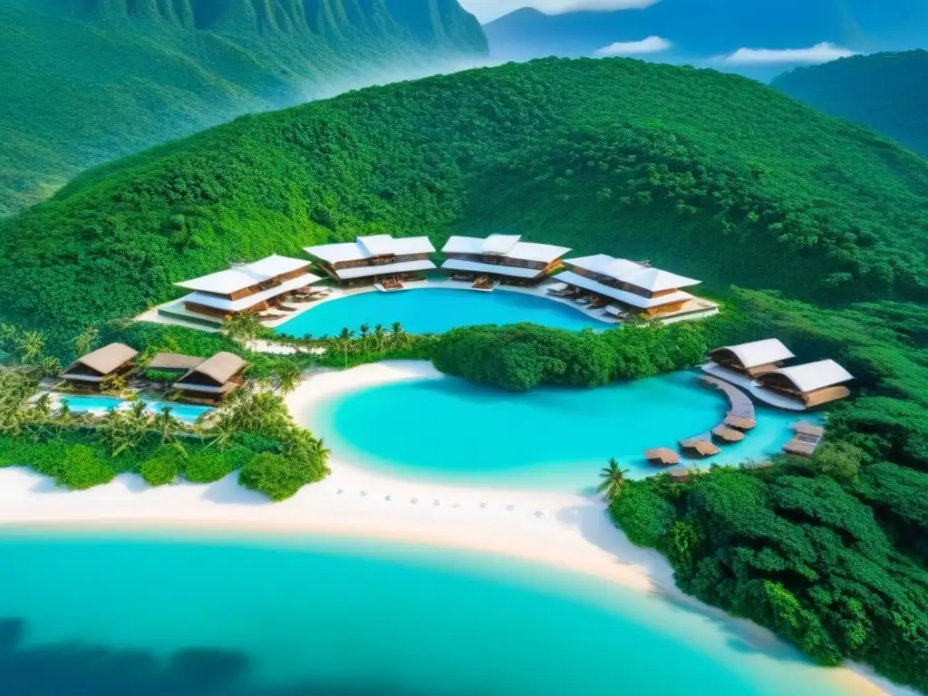 Paraíso ecológico: resort de lujo entre montañas verdes y aguas turquesa Un exclusivo complejo turístico ecológico internacional integrado en un paraíso natural