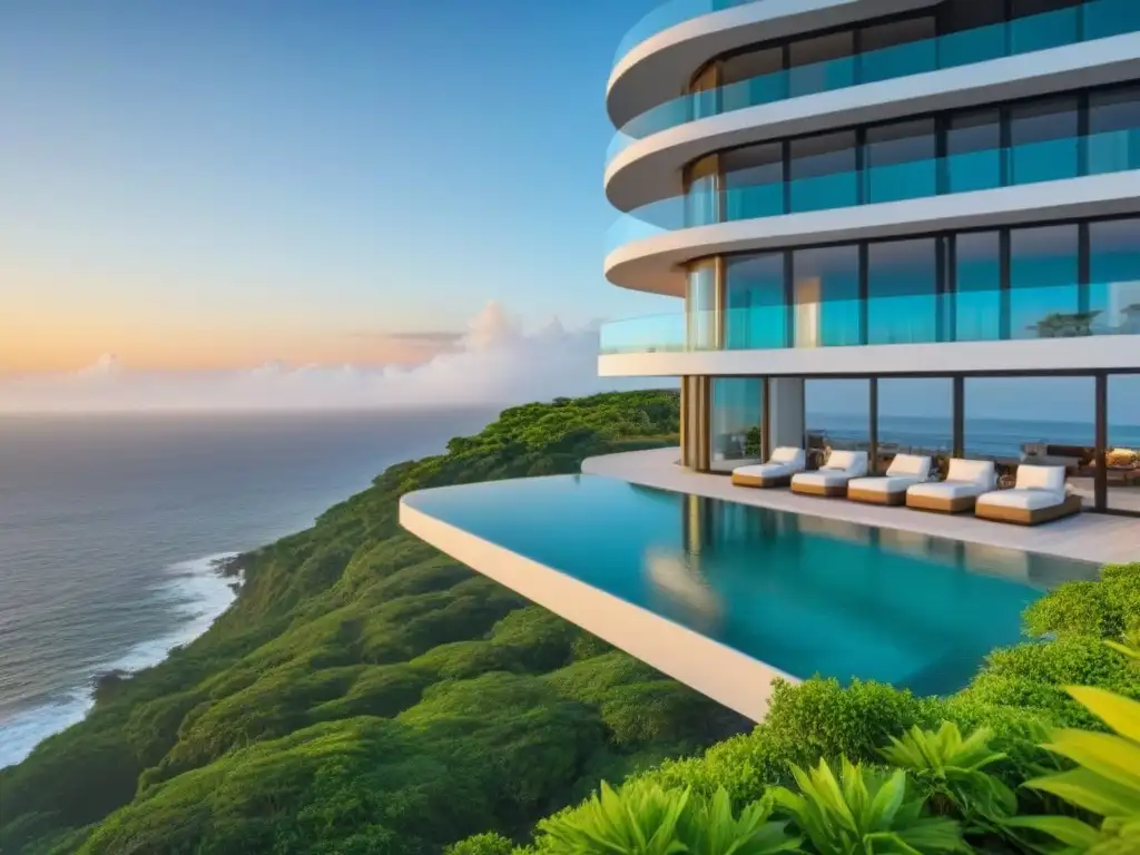 Condominio de lujo en acantilado con vistas al mar turquesa Exclusivo condominio de lujo en acantilado con vistas al mar turquesa, diseño moderno y seguro propiedad internacional zonas riesgo
