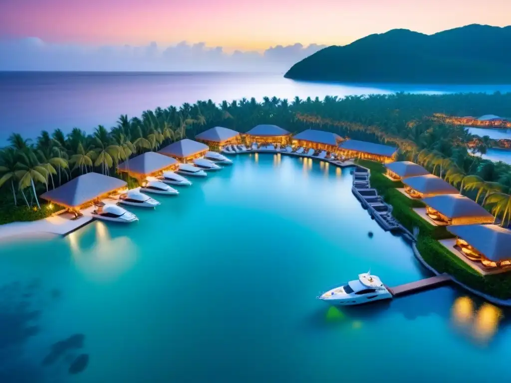 Paraíso exclusivo: isla privada de lujo con infinity pools y villas modernas Exclusivo desarrollo resort lujo isla privada con piscinas infinitas, villas modernas y paisajes tropicales