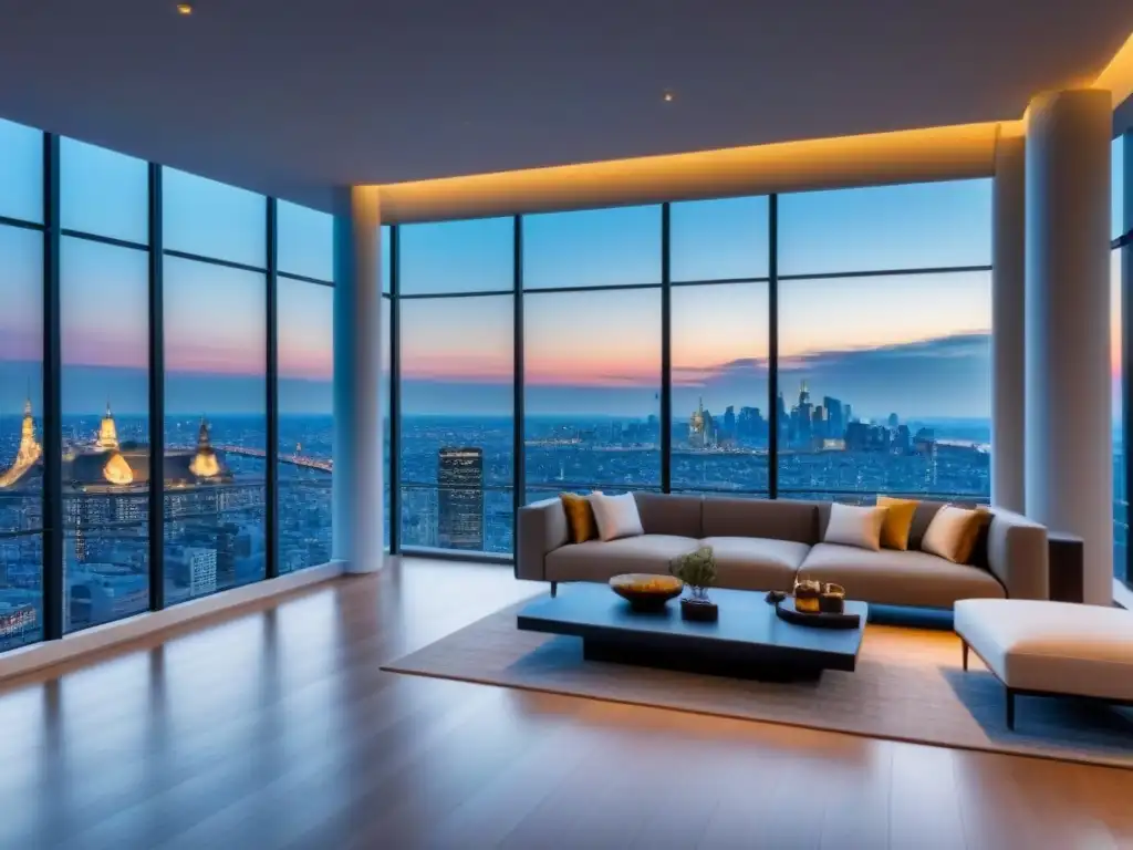 Penthouse de lujo con vistas urbanas y diseño sofisticado Exclusivo penthouse moderno con vista a la ciudad, diseño sofisticado y terraza panorámica