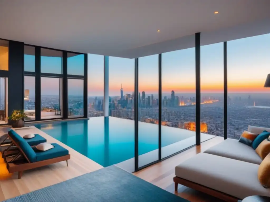 Exclusivo Airbnb en ciudad vibrante: lujo y estilo urbano Exclusivo Airbnb con piscina privada y vistas panorámicas en la ciudad