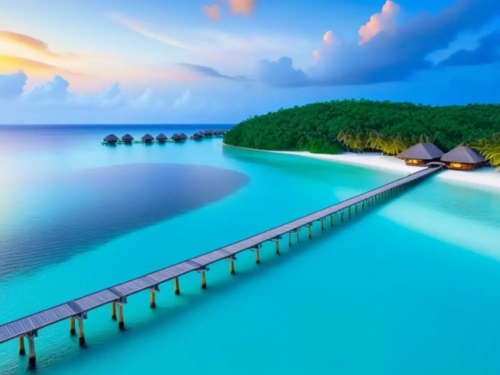 Paraíso exclusivo de lujo: isla privada con playas blancas y aguas turquesas Un exclusivo resort en una isla privada con playas de arena blanca, aguas turquesas y bungalows de lujo
