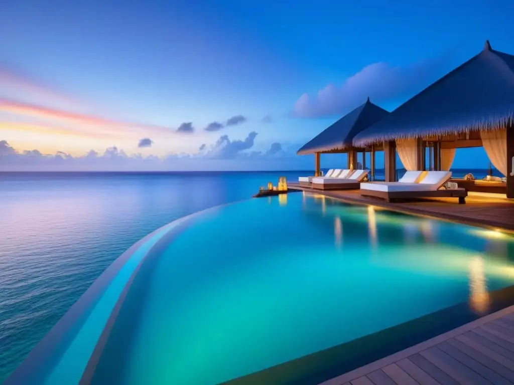 Paraíso exclusivo: atardecer en isla privada con villas sobre el agua Un exclusivo resort en isla privada, lujo y escape durante la pandemia con adaptaciones