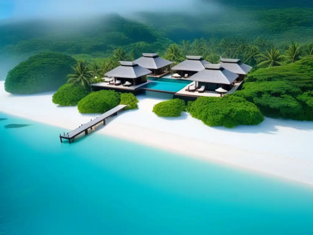 Paraíso exclusivo: Resort de lujo en isla privada Un exclusivo resort en una isla privada: lujo, aguas turquesas y playas blancas