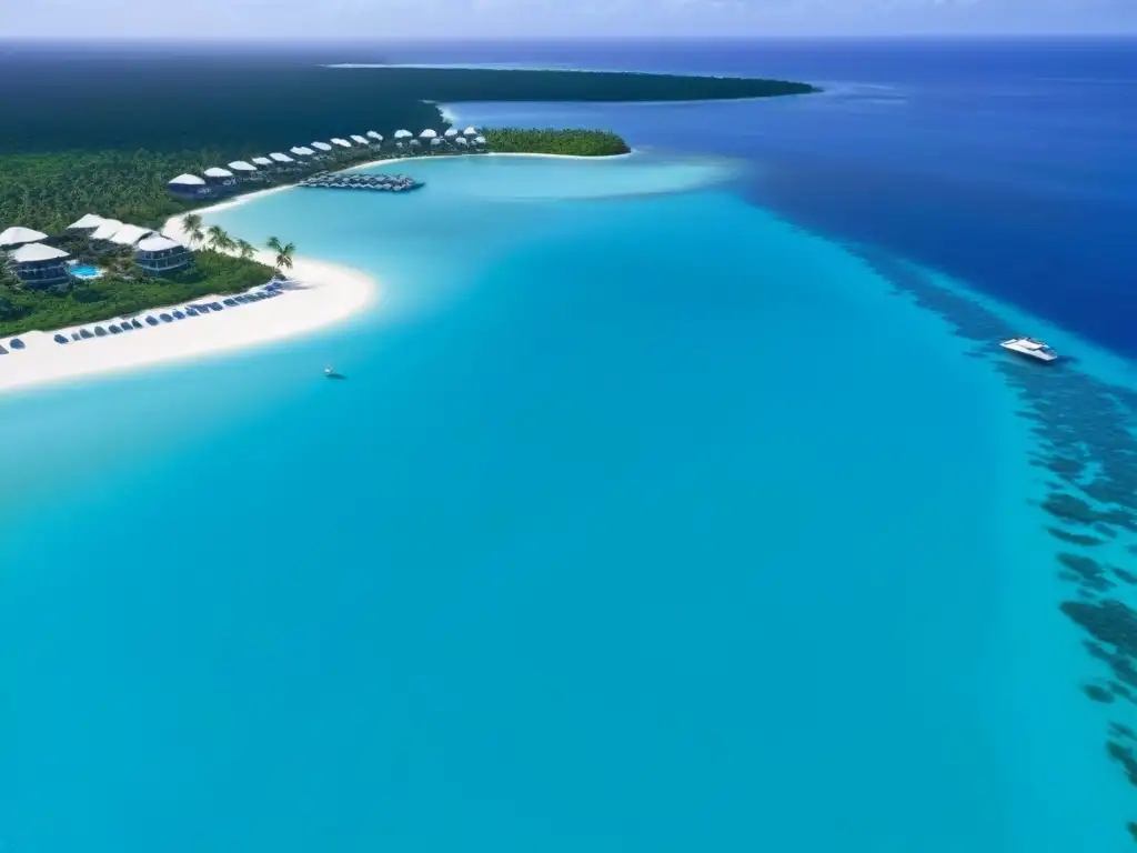 Paraíso de lujo: resort exclusivo con vistas aéreas impresionantes Un exclusivo resort de tiempo compartido de lujo entre aguas turquesa y exuberante vegetación, con piscinas infinitas y áreas de lujo al aire libre