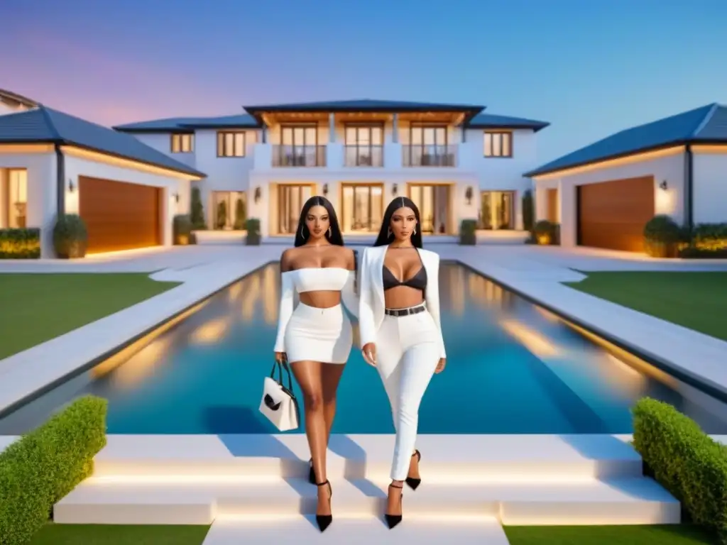 Campaña de marketing de influencers en bienes raíces: lujo y diversidad Un exitoso marketing de influencers en bienes raíces con influencers elegantes y propiedades lujosas de fondo