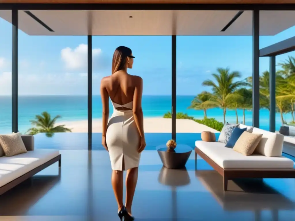 Propiedad de lujo frente a la playa con vistas panorámicas y diseño moderno Experiencia marca única propiedad vacacional: Casa de lujo con arquitectura moderna y vista al mar, piscina infinita y jardines tropicales elegantes