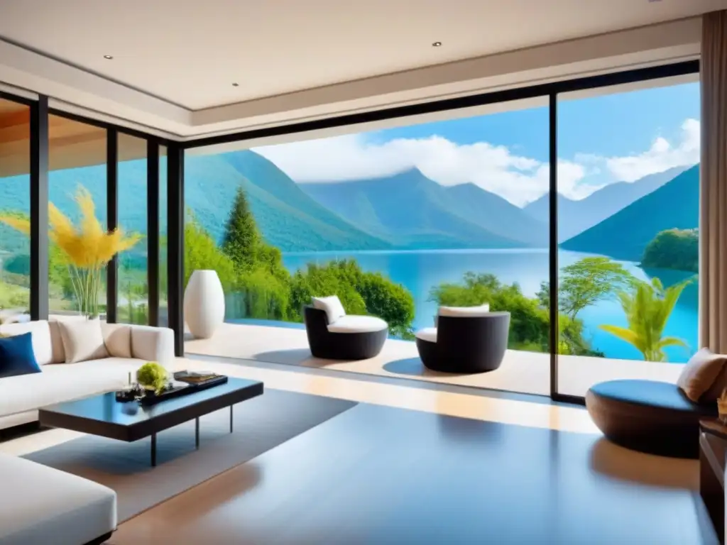 Propiedad de vacaciones de lujo: diseño moderno con vistas impresionantes Experiencia única: lujosa propiedad vacacional con diseño moderno, vistas impresionantes a montañas y lago, rodeada de naturaleza exuberante