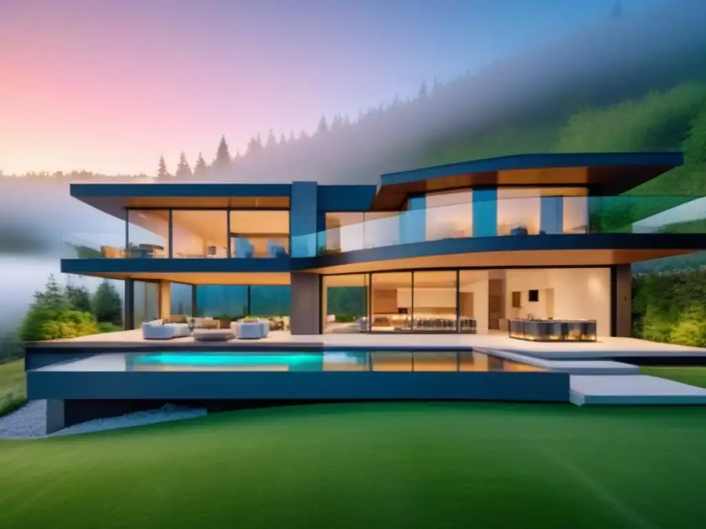 Residencia de lujo en Norteamérica: diseño moderno y vistas panorámicas Experiencias de inversión en segundas residencias en Norteamérica: lujosa casa moderna con vistas panorámicas y ambiente elegante