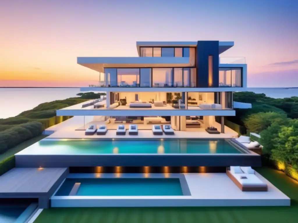 Villa de lujo en los Hamptons: diseño moderno junto al mar Experiencias inversión segundas residencias Norteamérica: Villa lujosa con diseño moderno, piscina infinita y jardines impecables en los Hamptons