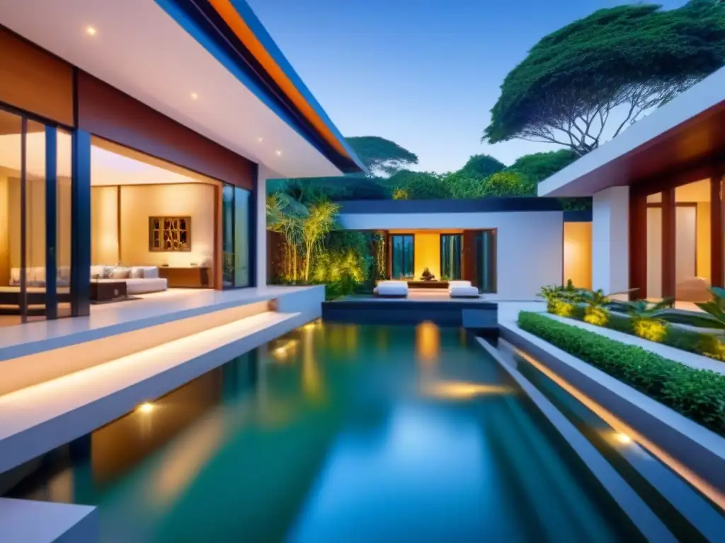 Residencia de lujo con influencias arquitectónicas asiáticas: diseño minimalista y fusión de espacios indoor y outdoor Exquisito diseño de propiedades de lujo con influencias arquitectónicas asiáticas, elegante y armonioso