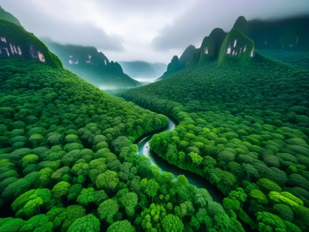 Selva tropical virgen: belleza natural sin igual Exuberante selva tropical virgen, ríos y rayos de sol entre los árboles