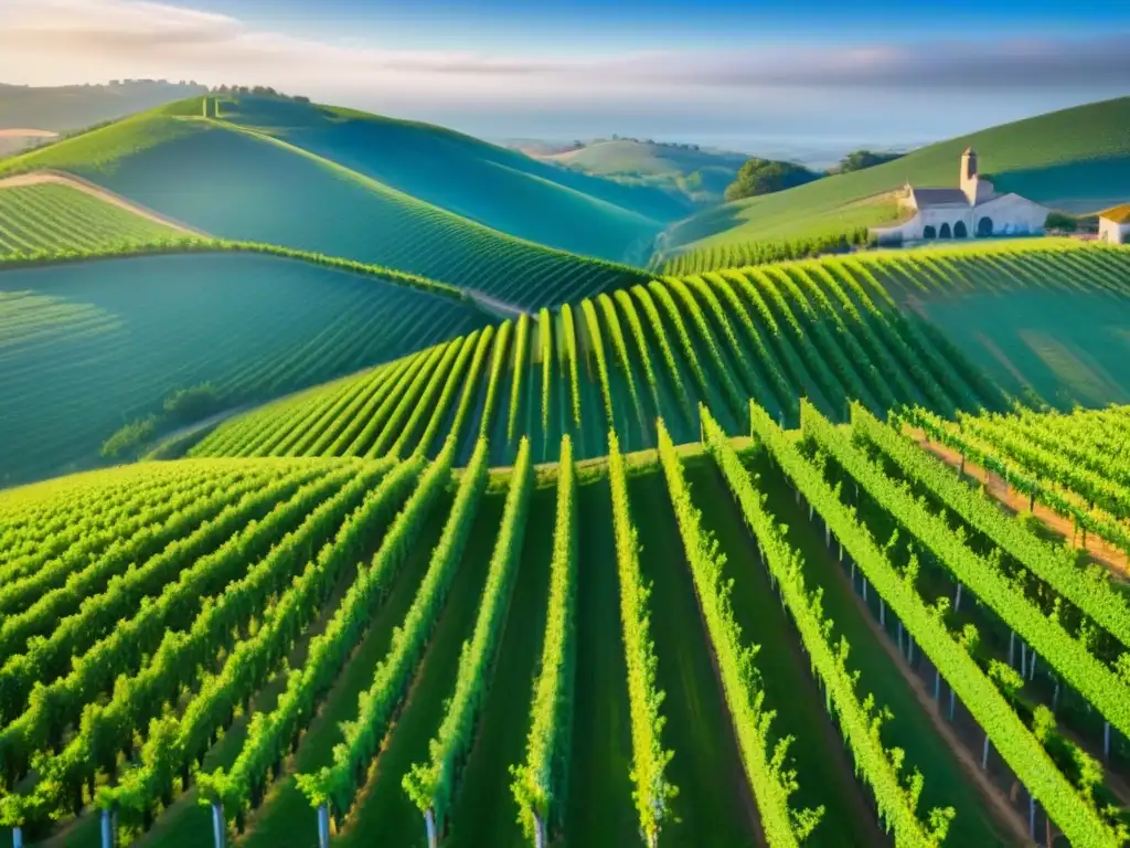 Viñedos exuberantes: tradición e innovación bajo el sol Vinedos exuberantes y moderna bodega: símbolos de Inversiones internacionales en bodegas