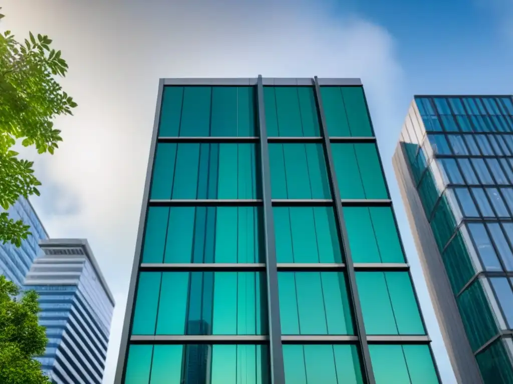 Edificio moderno con sistemas de seguridad contra incendios: imagen en 8k Fachada moderna de edificio con normativas de seguridad para inversores inmobiliarios internacionales