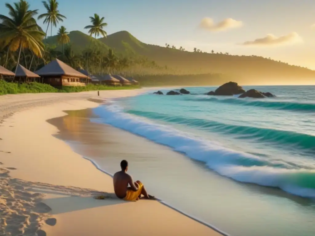 Paraíso tropical: familia feliz en resort sostenible Familia disfrutando la playa en un resort tropical, resaltando la sostenibilidad y la importancia de los riesgos climáticos en tiempo compartido