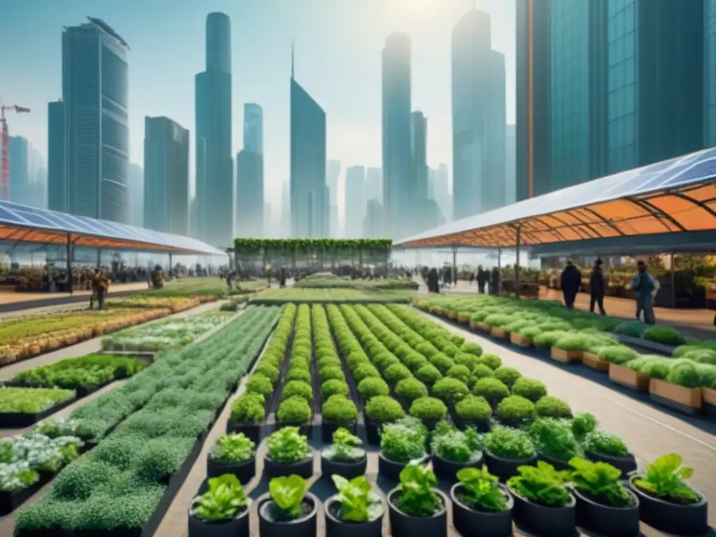 Visiones urbanas sostenibles: ciudad futurista con rascacielos verdes Futurista ciudad sostenible con rascacielos verdes, atrayendo a inversionistas globales mercado inmobiliario