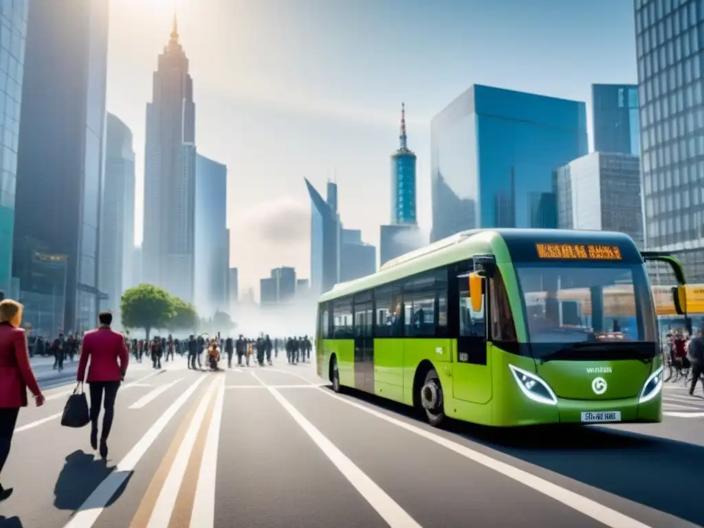 Visión futurista: ciudad sostenible con transporte eco Visión futurista de una ciudad sostenible con Valor propiedades mercado inmobiliario sostenible