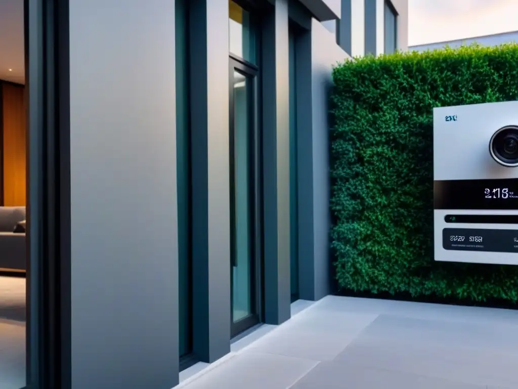 Facial Recognition de Lujo en Edificio Residencial de Alta Gama Futurista sistema de reconocimiento facial en entrada de edificio de lujo