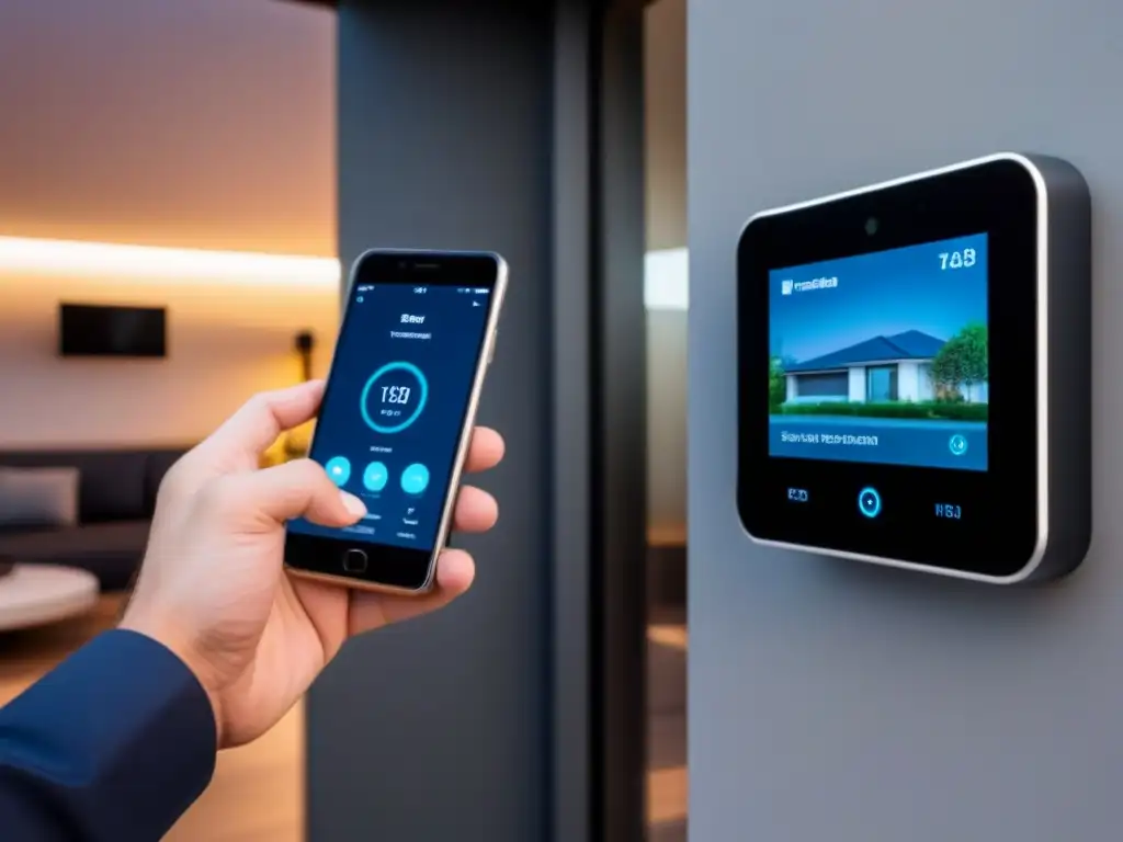 Smart Home Security: Futurista y Sofisticado Futurista sistema de seguridad para casas de alta tecnología con sensores integrados en propiedades lujosas