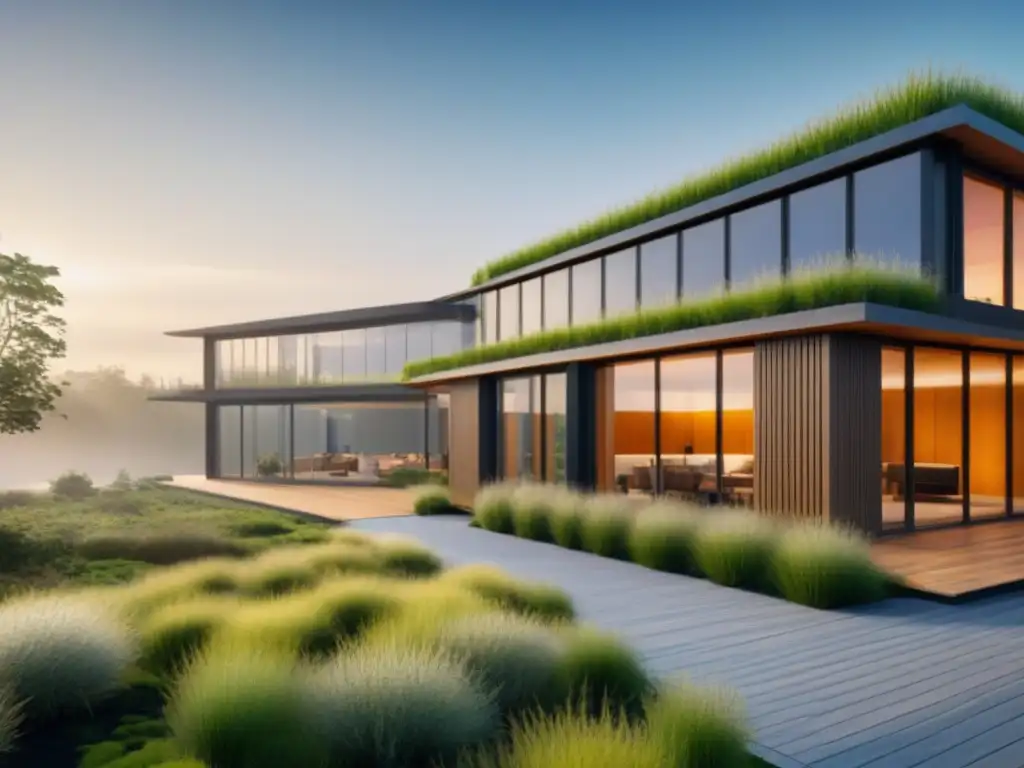 Edificio sostenible del futuro: inversión inmobiliaria ecoamigable Un futuro sostenible en la inversión inmobiliaria: innovación, naturaleza y profesionales comprometidos