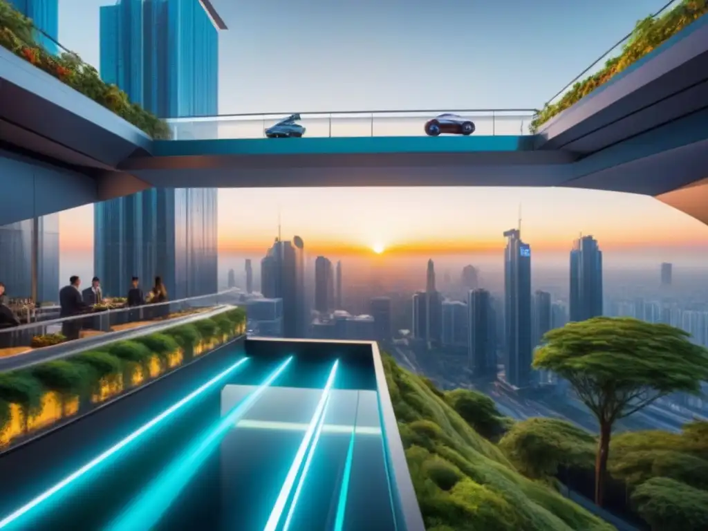Metrópolis del futuro: innovación y armonía entre naturaleza y tecnología En un futuro vibrante, mercados inmobiliarios emergentes década futura