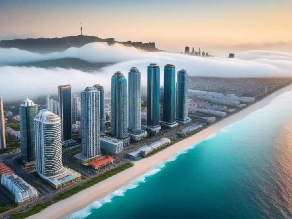 Inversiones inmobiliarias internacionales: diversidad global Inversión global en inmuebles: rascacielos, resorts lujosos, edificios históricos y calles bulliciosas