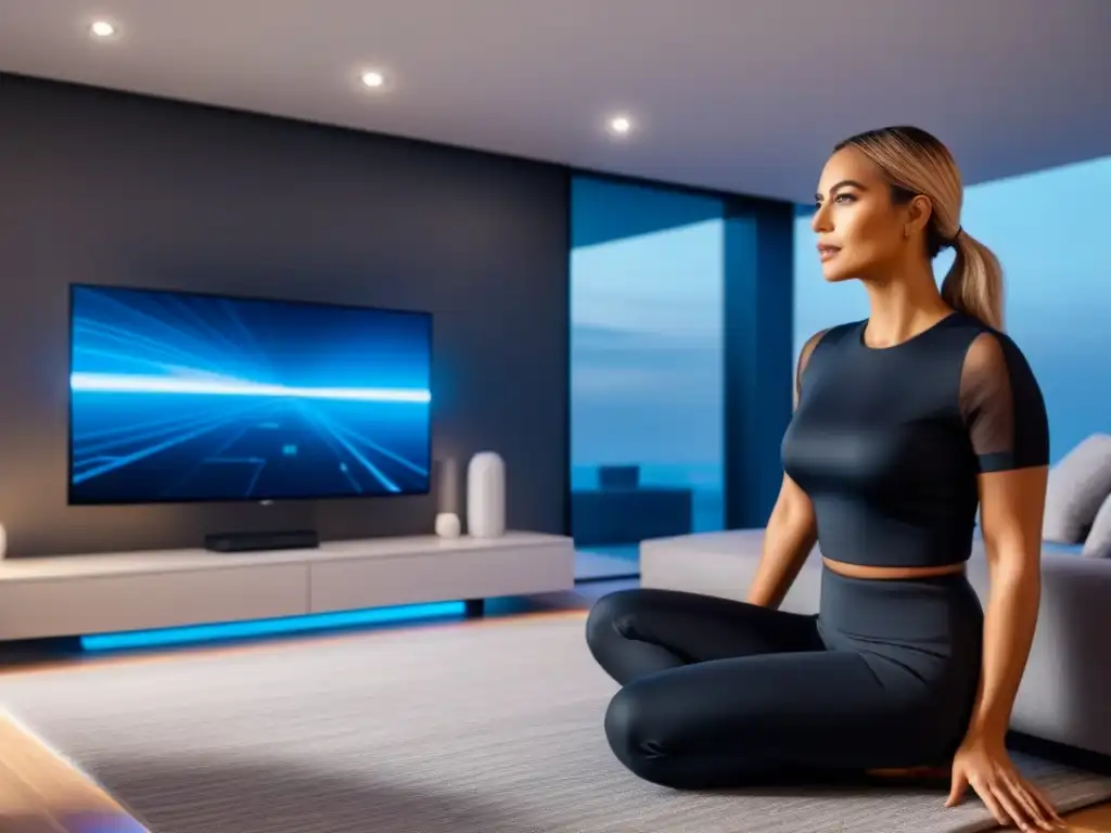 Smart home 8k: tecnología IoT revoluciona el mercado inmobiliario Inversión global mercado inmobiliario IoT: Hogar inteligente futurista con tecnología de vanguardia
