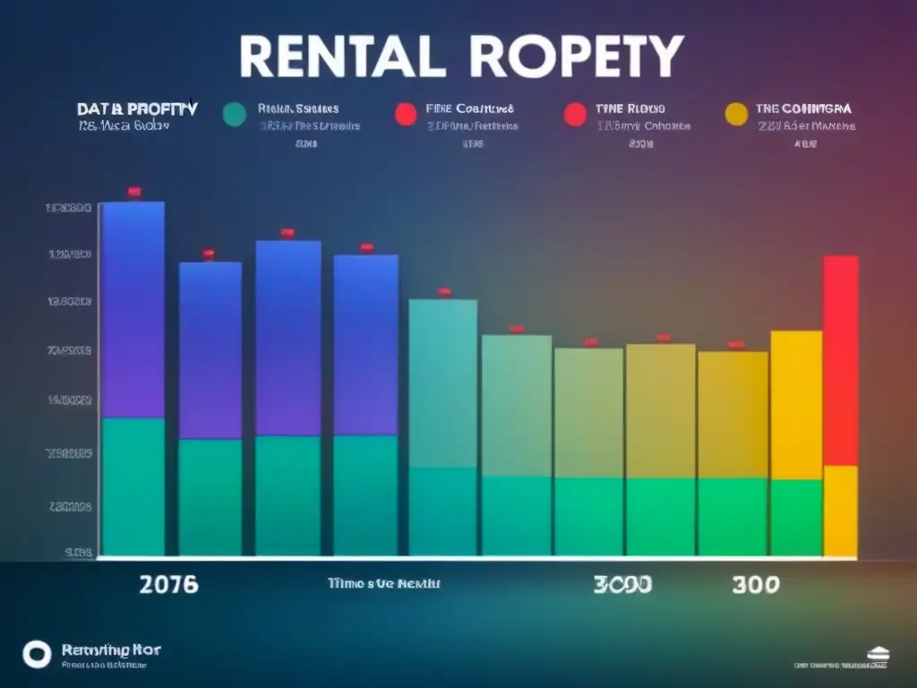 Gráfico impactante de ocupación de alquileres vacacionales Gráfico moderno de análisis datos alquileres vacacionales mercado, mostrando ocupación a lo largo del tiempo con barras y líneas coloridas